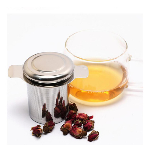 Infusor De Té De Malla Fina Con Tapa, Té Suelto Para Café Y