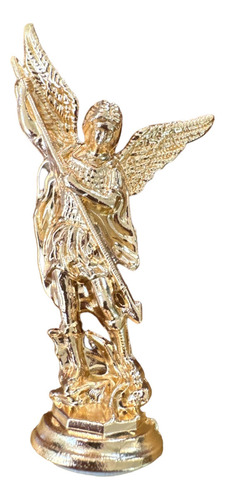 2 Figuras San Miguel Arcángel De 8cm Dorado Y Plateado