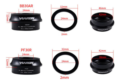 Adaptador De Conversión Bb / Pf30 De Rodamiento Pf30r Negro