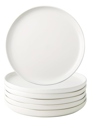 Juego De 6 Platos De Ensalada Amorarc De Cerámica, Borde Ond