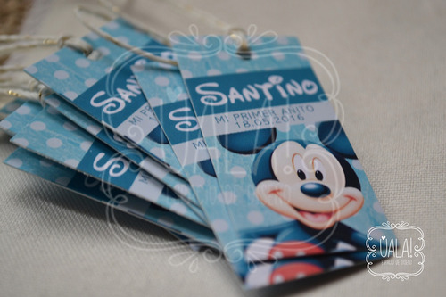 Tarjetitas Para Souvenir Cumple Mickey :: Pack X 20u