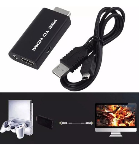 Adaptador Conversor Ps2 Para Hdmi Ps2 To Hdmi