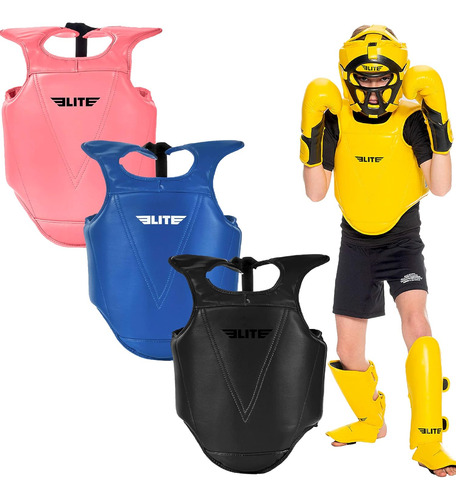 Protectores De Pecho Elite Sports, Infantil, Azul Para Boxeo