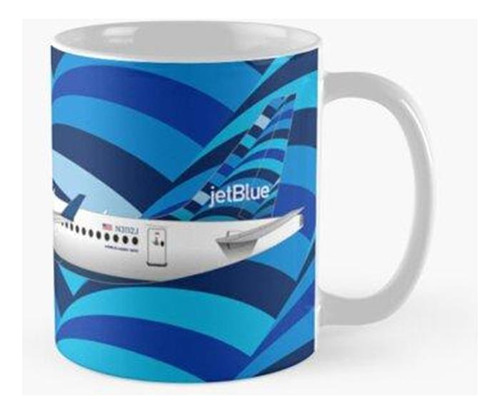 Taza Jet Blue Airbus A220-300 Calidad Premium