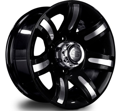 Rodas Gm Silverado D20 Aro 16 6x139 (jogo)+bicos Cor Preta Diamantada