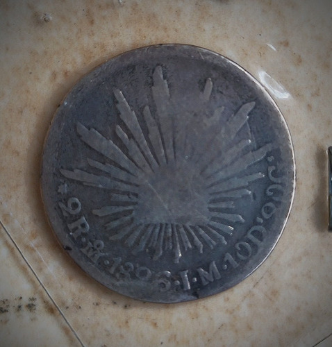 Antigua Moneda Mexicana 2 Reales De Plata Año 1826 Original!