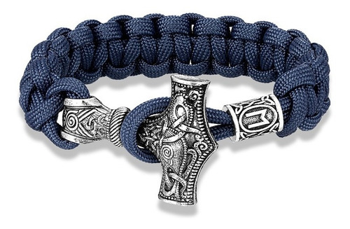 Pulsera Brazalete Vikingo Mjolnir Thor Martillo Runas