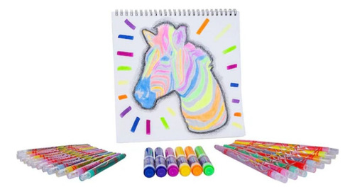 Set Extremo Twistables Crayola 40 Hojas Colores Neón