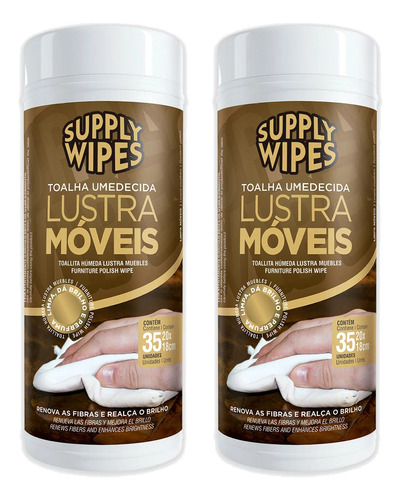Lenço Umedecida Lustra Moveis Com 35 Unidades 20x18