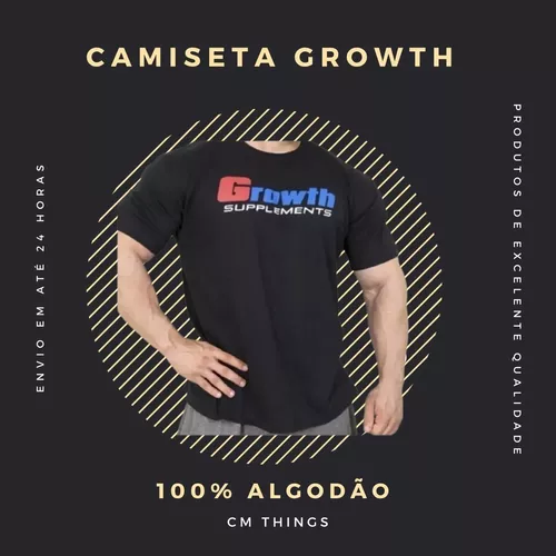 CAMISETA PRETA G BRASIL- GROWTH SUPPLEMENTS