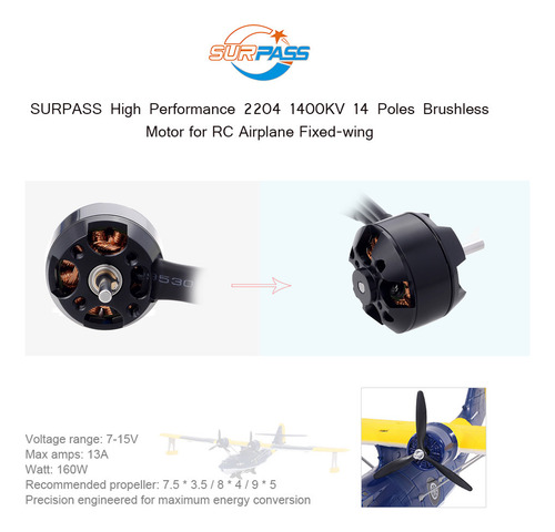 Motor 2204 1200kv Supera 14 Pólos De Alto Desempenho 1400kv
