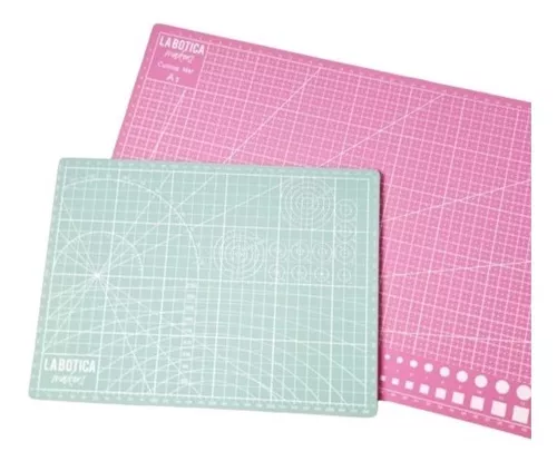 Tabla De Corte Bifaz A3 45x30cm Rosa Y Verde Manualidades