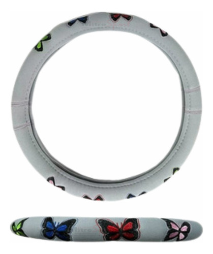 Cubre Volante Femenino Con Mariposas- Fundas Mitre Sport