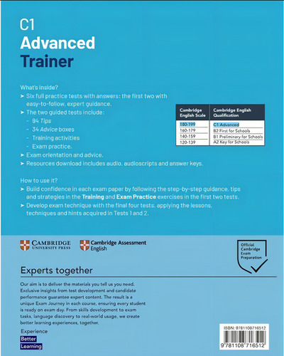 Libro C1 Advanced Trainer 2. Six Practice Tests With Answers With Resources Download., De Vv. Aa.. Editorial Cambridge En Inglés, 2019