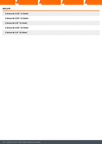 Juego Brocas Alta Velocidad 5 Piezas 11394 6 Pz
