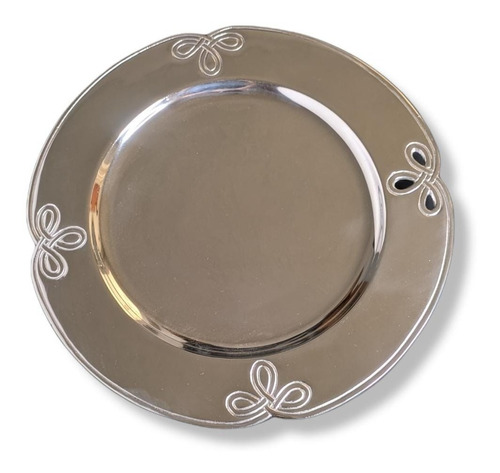 Plato Base Pewter Brillante Porta Platos Mod. Mariposa 34cm