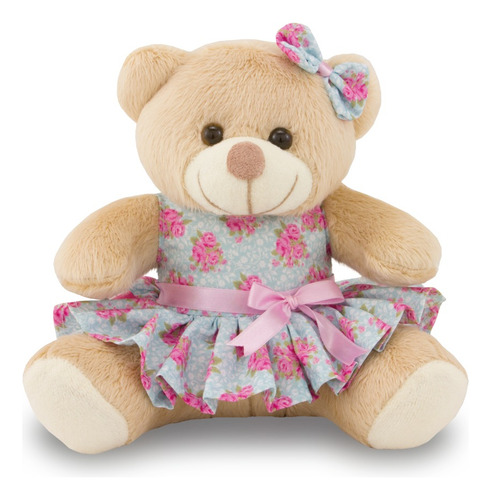 Ursa Floral Para Decoração Infantil 45cm - Anti-alérgica Cor Caramelo