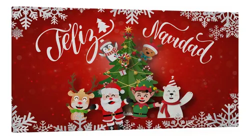 comprar Cuadro Muñecos De Nieve Y Luces Panorámico 120x60