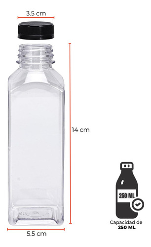 - 10 Botellas Plastico Reutilizable Bebidas Jugo 250 Ml