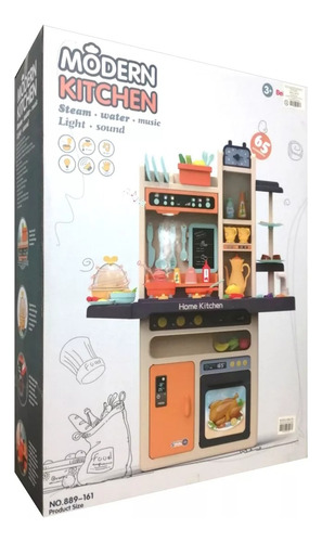 Cocina Cocinita Juguete Utensilios Chef Infantil Vapor Agua Color Azul