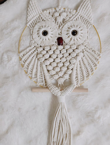 Decoración Macrame, Búho Macrame 80 Cms