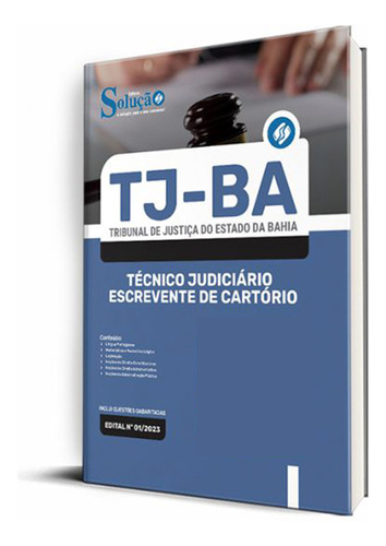 Apostila Tj-ba 2023 - Técnico Judiciário - Escrevente De Cartório, De Professores Especializados., Vol. Único. Editora Solução Concursos, Capa Mole, Edição Oficial Em Português, 2023