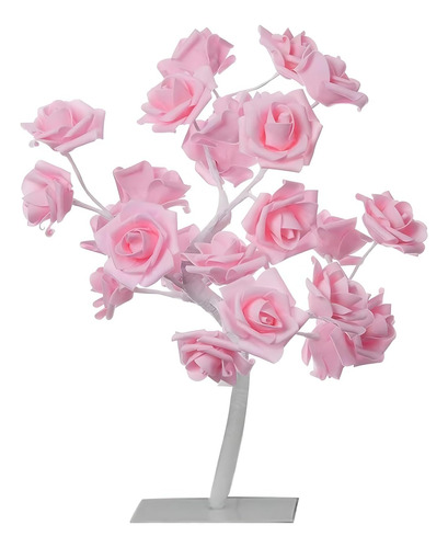 Kinseng Lámpara De Árbol De Rosas, 24 Led, Lámpara De Mesa