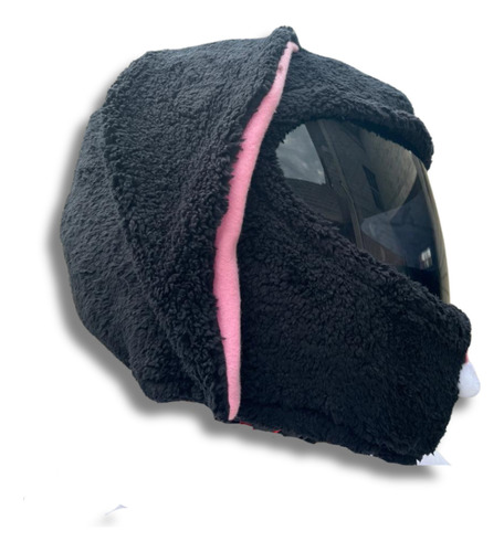 Funda Para Casco Moto Protector Conejo Negro Peluche