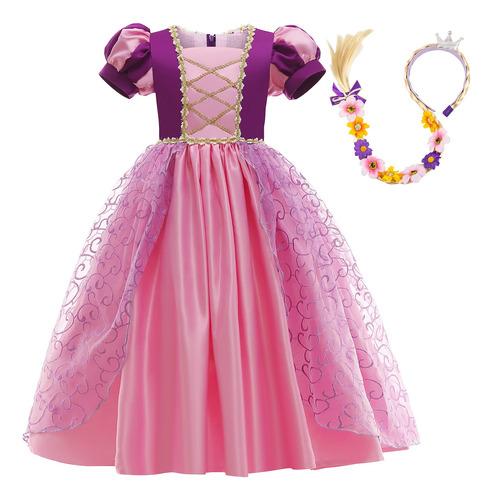 Jourpeo Girls Dress Puff Sleeve Princess Costume Dress Up F.