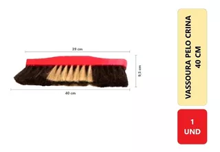 Vassoura Pelo Natural Crina 40 Cm #sem Cabo