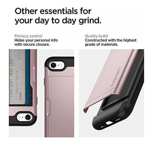 Estuche Para iPhone 7 Cubierta Delgada Ranura Rose Gold
