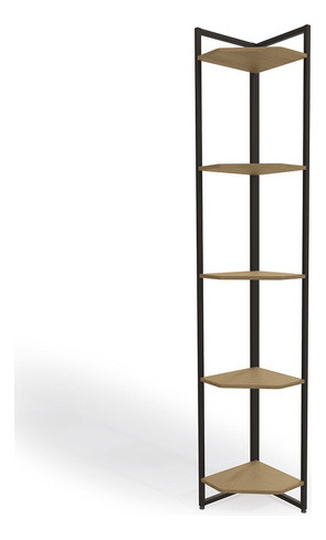 Estantería Kappesberg LI022 de 200 cm color haya y negro mate