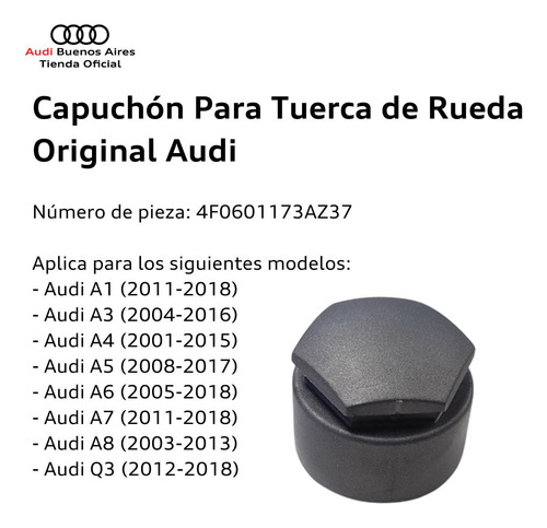 Capuchon Para Tuerca De Rueda Audi Tt 2009 Al 2018