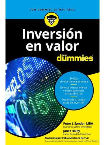 Inversion En Valor Para Dummies - Sander,peter J