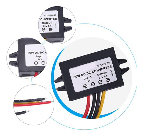 Convertidor Dc24v A 12v 5a 60w Regulador De Voltaje Reductor