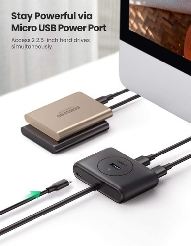 Hub Usb 3.0 4 Puertos Ugreen Plug And Play Tipo C Y A