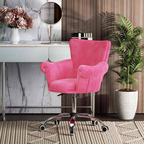 Monibloom Silla De Escritorio De Maquillaje Con Reposabrazos