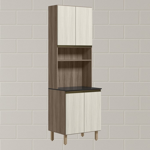 Paneleiro Duplo 4 Portas 70cm Mdf Kali 12230 Carvalho Toq Bi