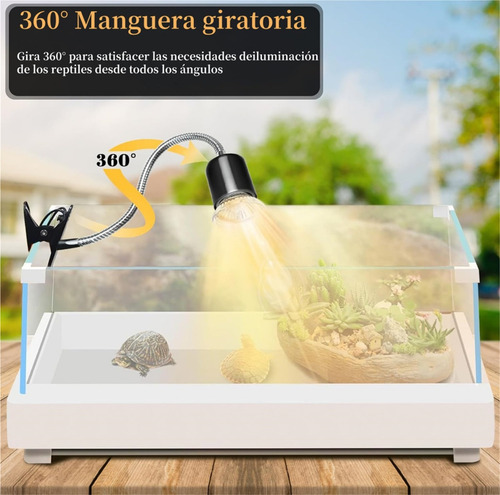 Lámparas De Calor Para Tortuga Reptiles 2 Bombillas Uva+uvb