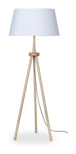 Imagen 1 de 1 de Lámpara De Pie De Madera Palo Blanco