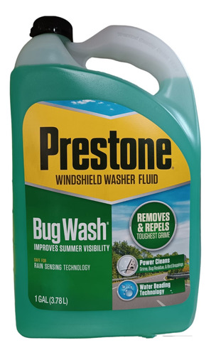 Limpia Parabrisa Prestone Bug Wash 1 Gal Repele El Agua