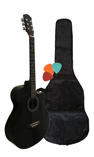 Guitarra Acústica Electroacústica Sunset + Funda Y Puas