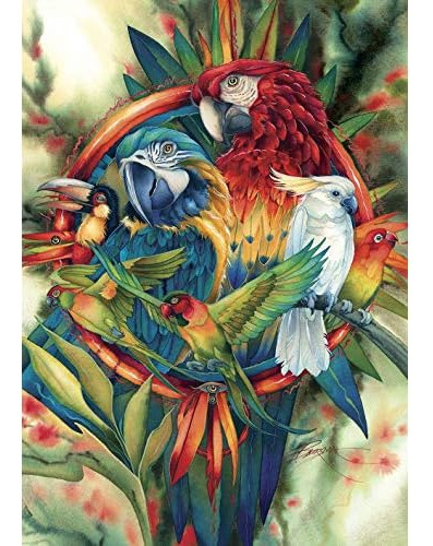 Bandera De Aves Exóticas Tropicales Doble Cara De 12x1...