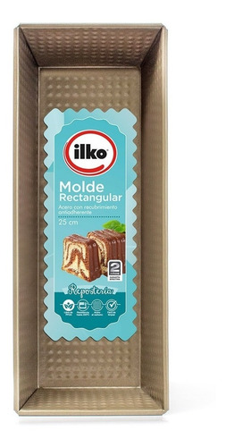 Imagen 3 de 4 de Molde Rectangular Repostería Ilko 25 Cm Gold