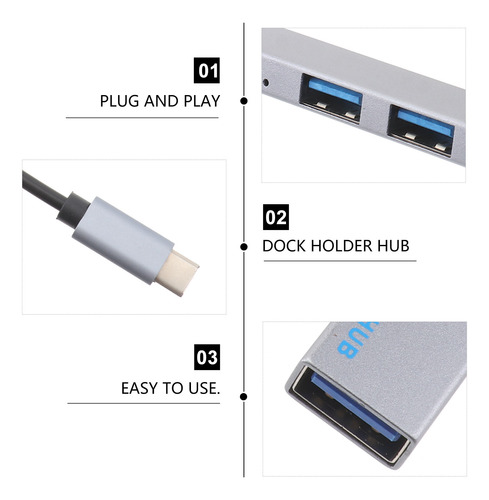 Adaptador Hub Usb 2.0 Hub Usb Multipuerto Para Teléfono Port
