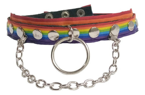 Choker Collar Gargantilla Orgullo Lgbt Simil Cuero Unisex 