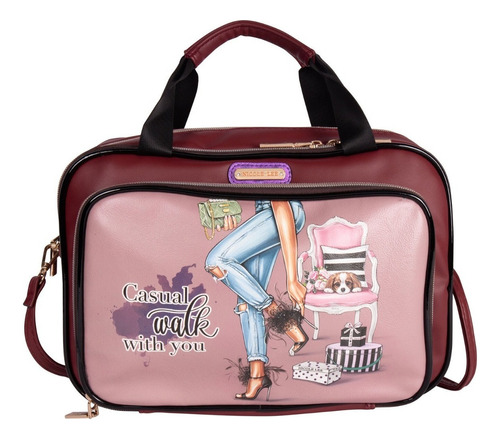 Cosmetiquera Hana Nicole Lee Estampada Asas Y Cierre Ss23 Color Casual Walk