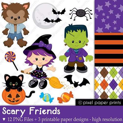 Kit Imprimible Halloween Imagenes Clipart Cod 8