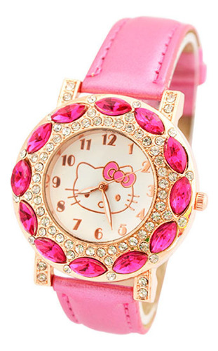 Reloj Digital Rojo Rosado Para Mujer, Estilo Caricatura