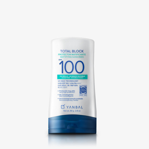 Protector Solar Matificante Total Block Spf 100 De Yanbal